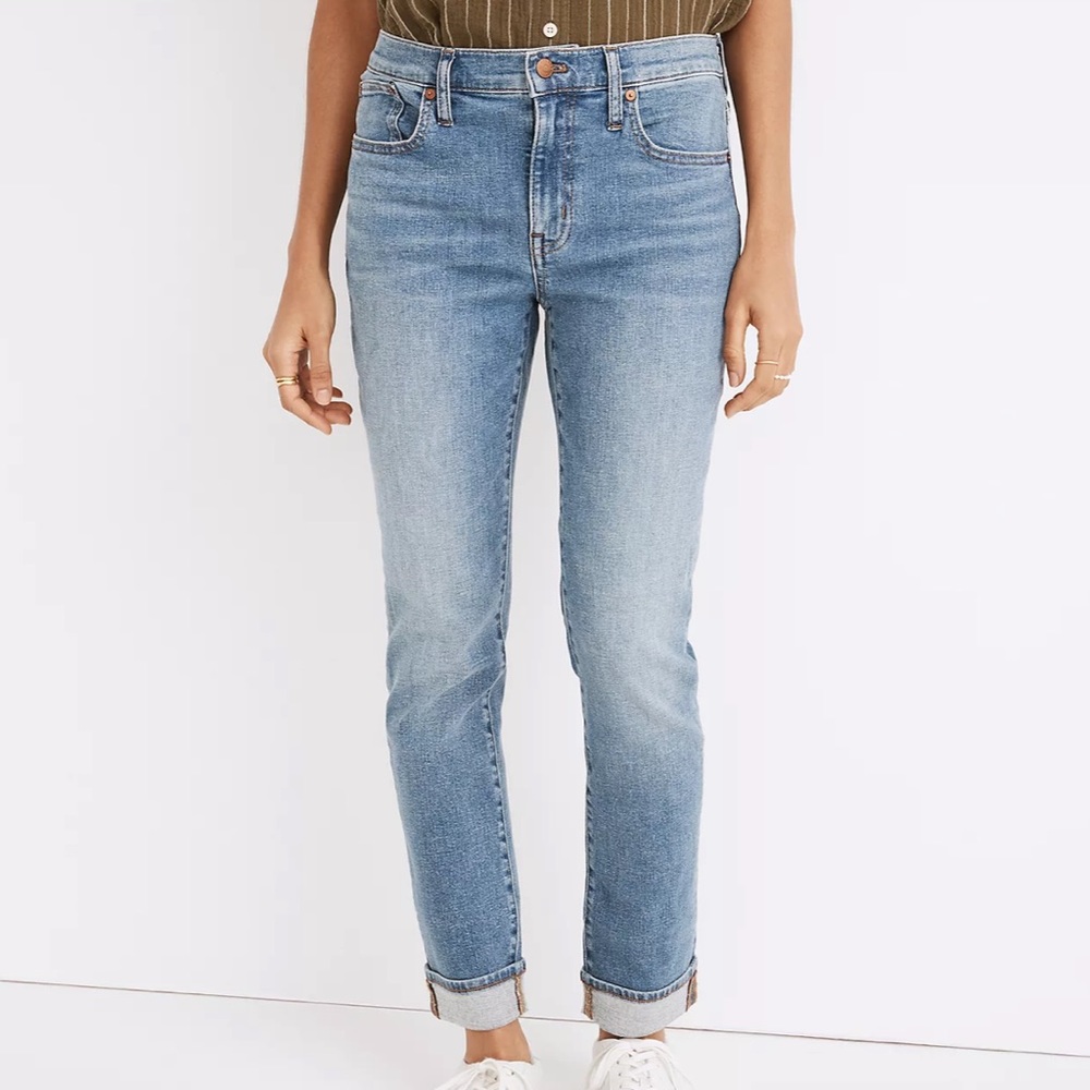 Madewell Boy Jean Medium Light Wash Straight Leg Jeans Blue Denim Pants Classic